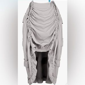 Blidece Women's Steampunk Gothic High Low Cyberpunk Skirt Costume Ruffle XS-S